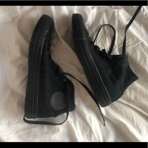 Black high top converse size 8